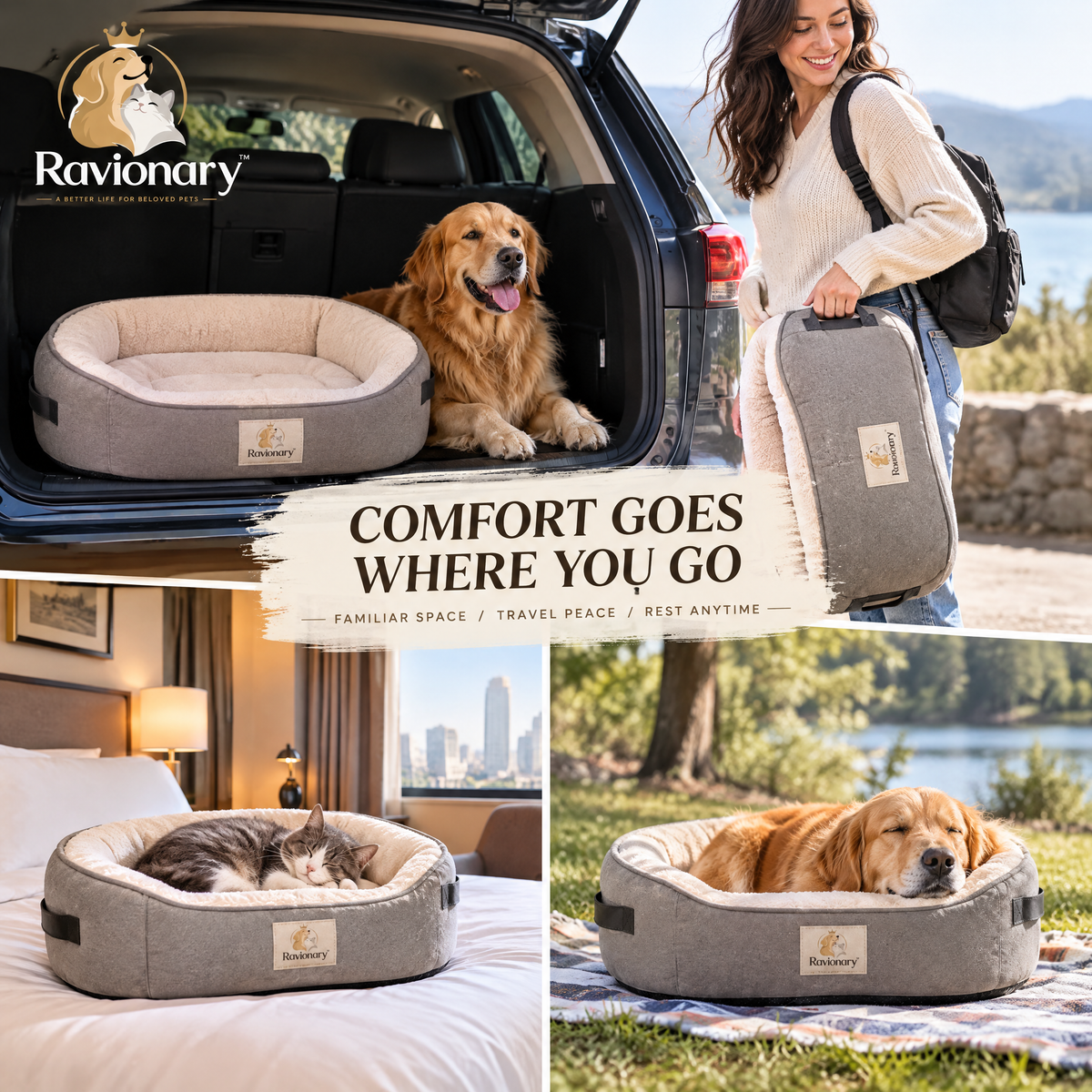ravionary™ Luxury Portable Pet Bed