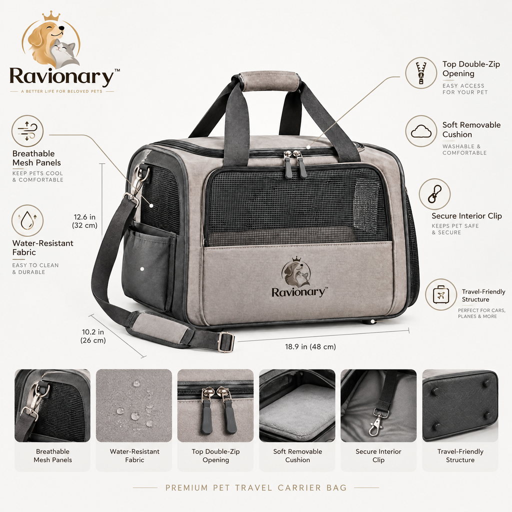 ravionary™ Premium Pet Travel Carrier Bag