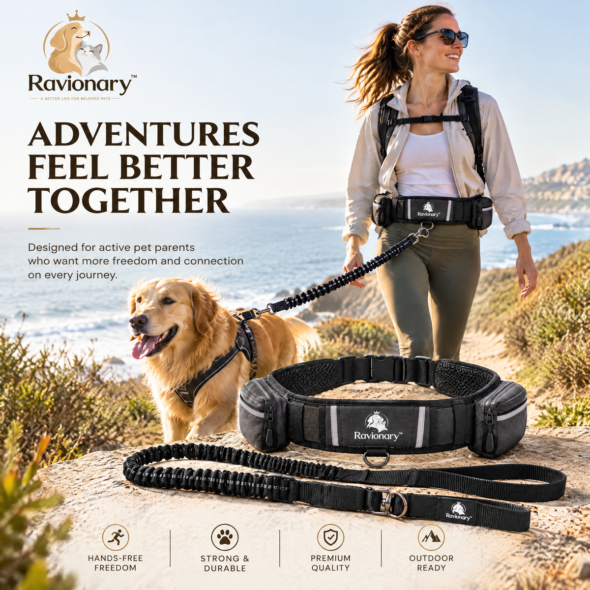 ravionary™ Hands-Free Dog Walking Belt