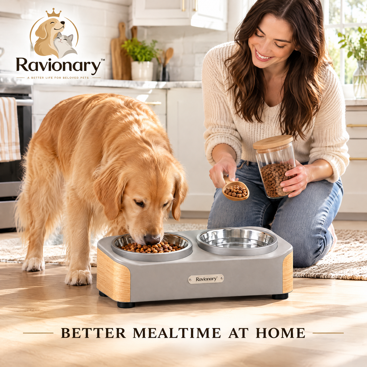 ravionary™ Modern Elevated Pet Bowl Set
