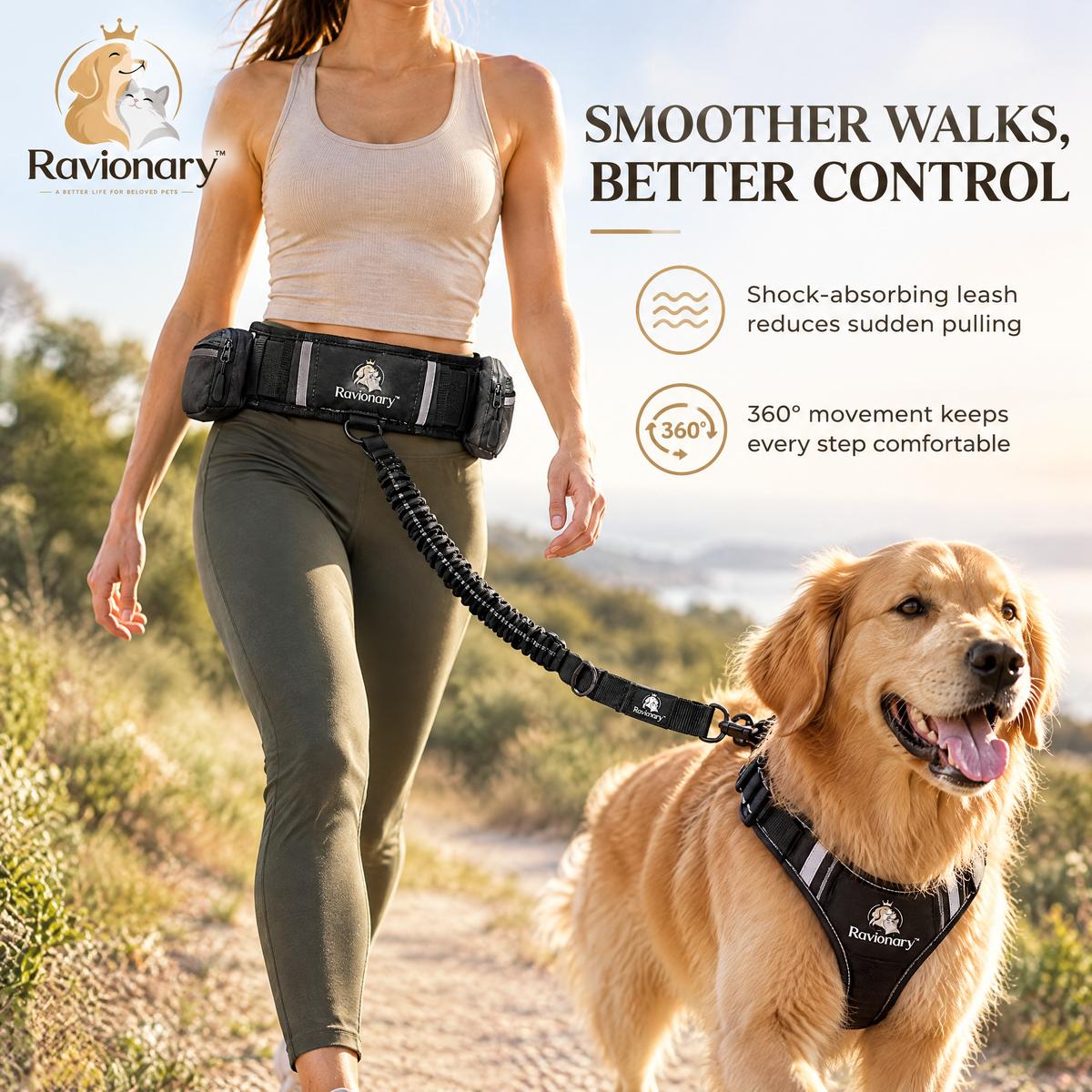 ravionary™ Hands-Free Dog Walking Belt
