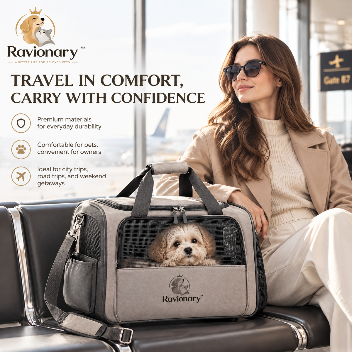 ravionary™ Premium Pet Travel Carrier Bag